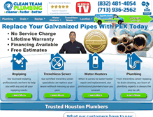 Tablet Screenshot of cleanteamplumbing.com
